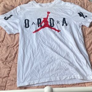 Jordan White and Red Logo Women's Tee